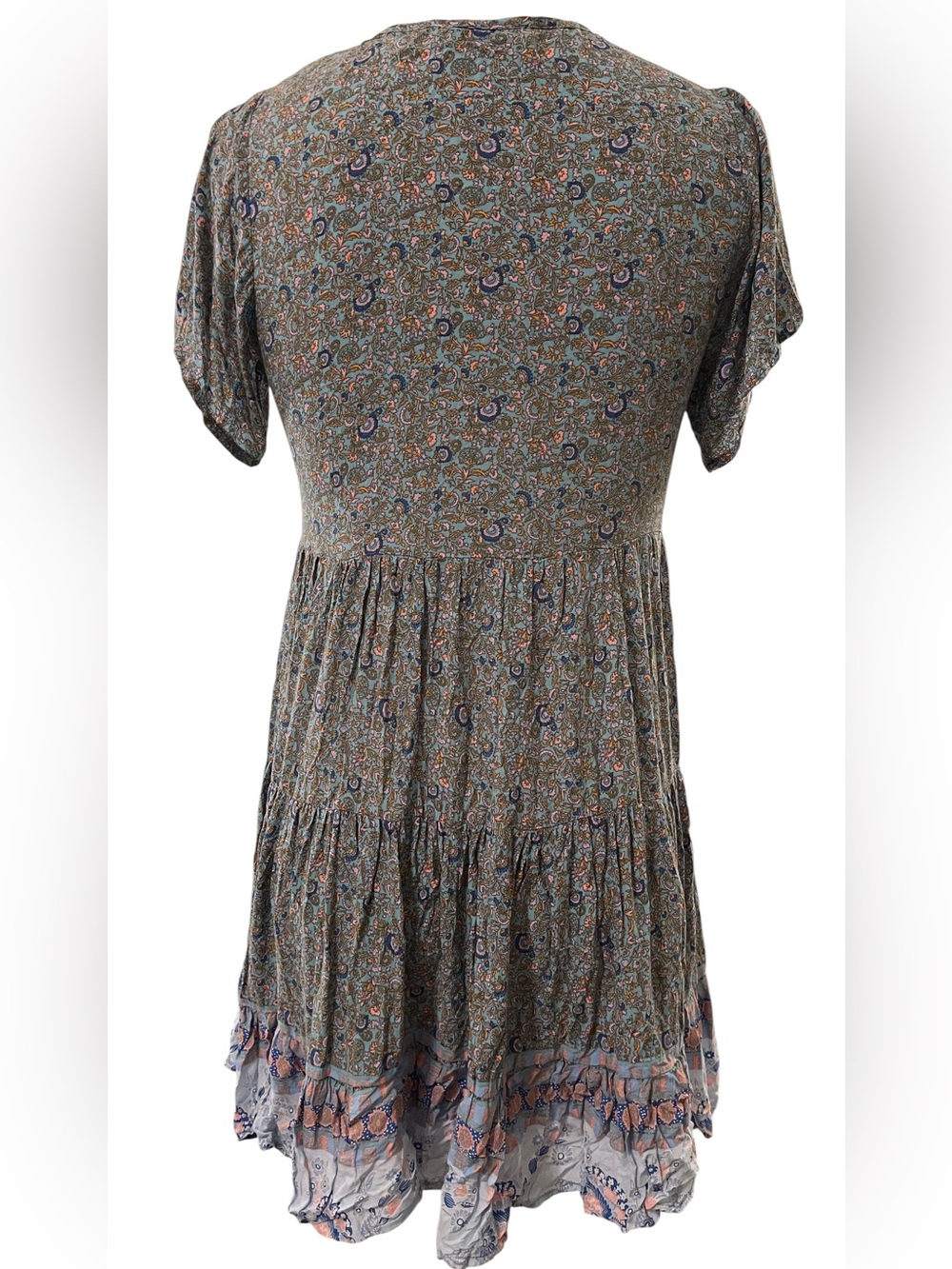 ❤️ Vici Boho Paisley Border Print Mini Peasant Mini Dress - Picture 6 of 8